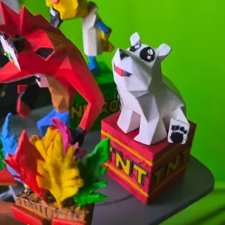 Modellino Crash Bandicoot e amici con Base ps1