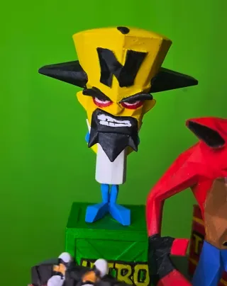 Modellino Crash Bandicoot e amici con Base ps1