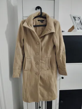 Abrigo paño beige