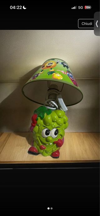 Lampada da comodino personaggio frutta