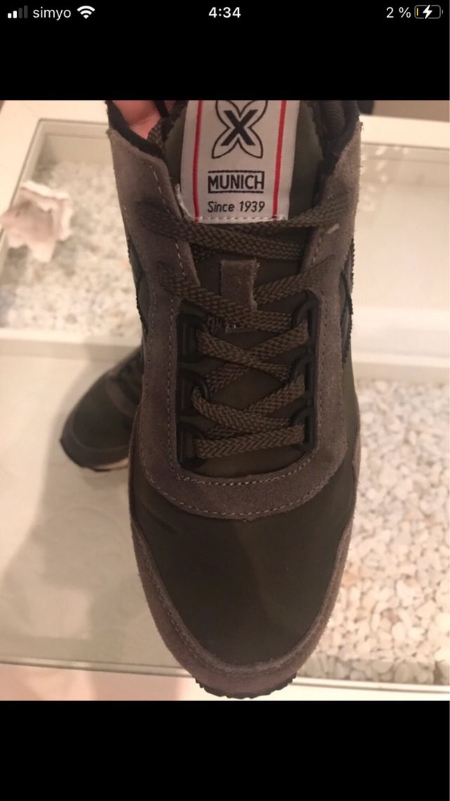 Zapatillas Munich grises y verdes