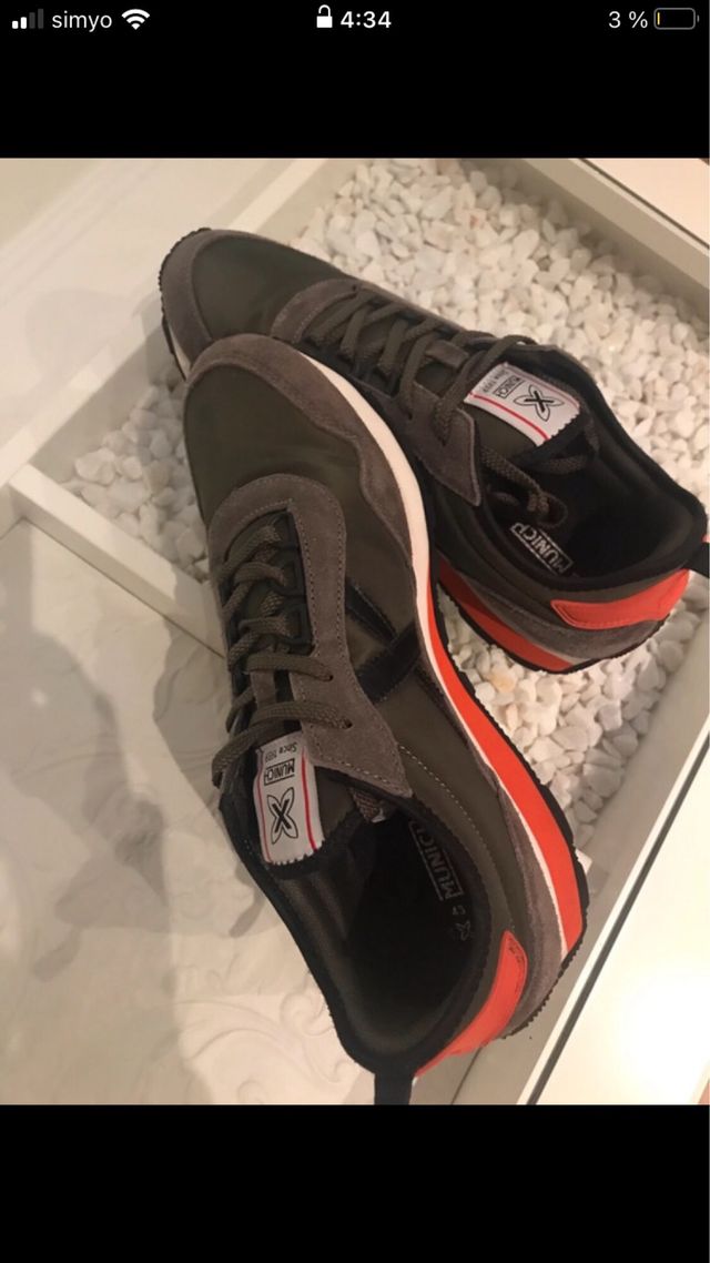 Zapatillas Munich grises y verdes