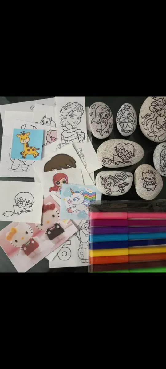 Kit para dar vida a piedras y dibujos.