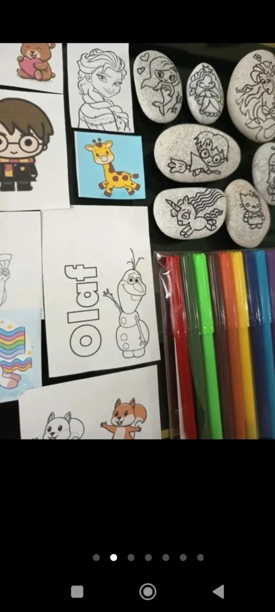 Kit para dar vida a piedras y dibujos.