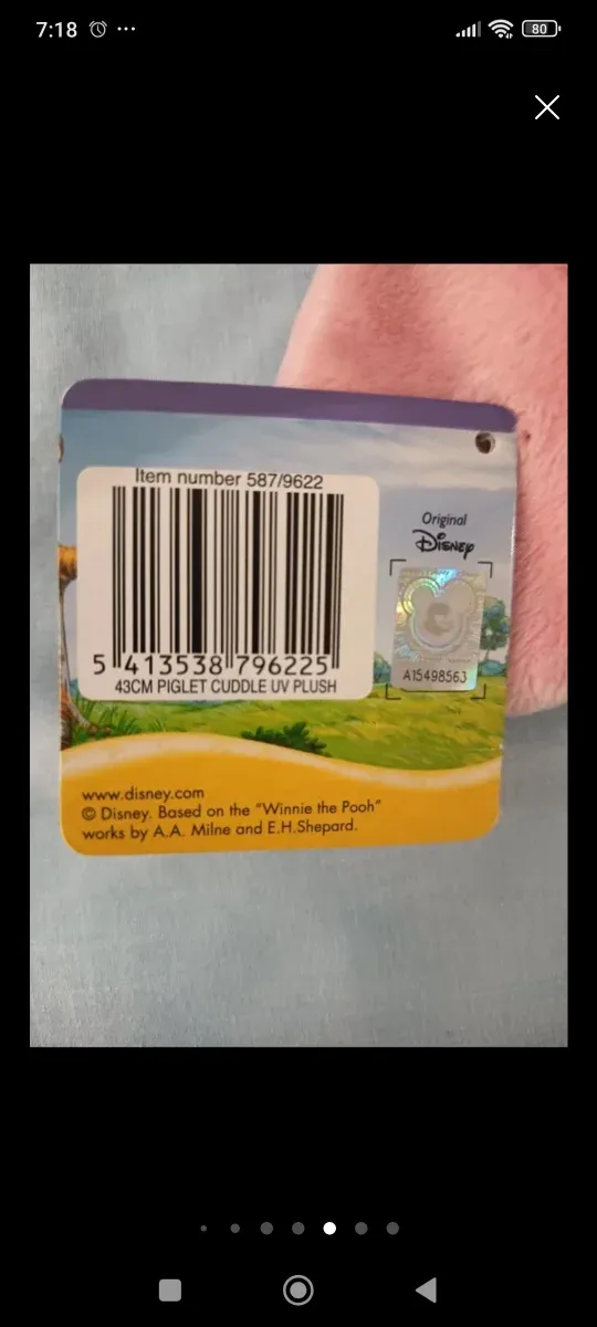 Peluche Piglet Disney. 50 cm