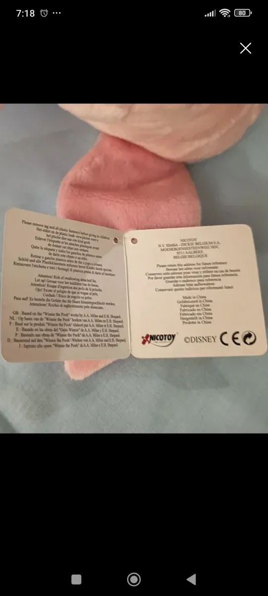 Peluche Piglet Disney. 50 cm