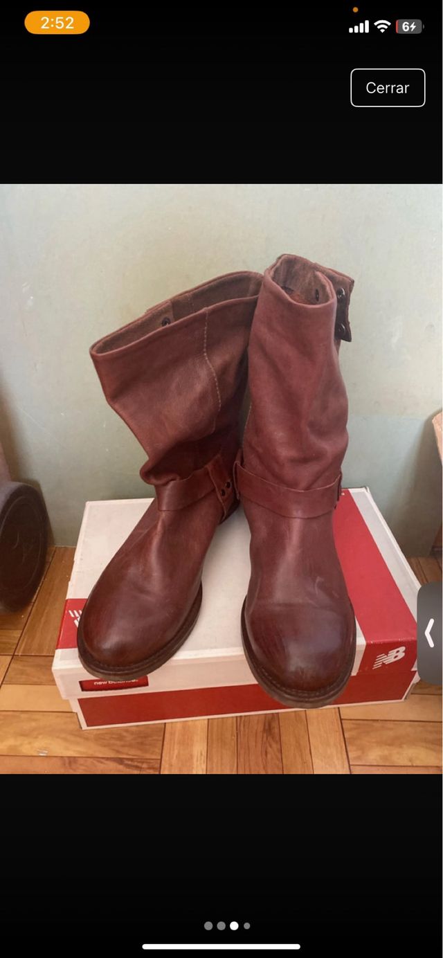 Botas de piel marrones Zara