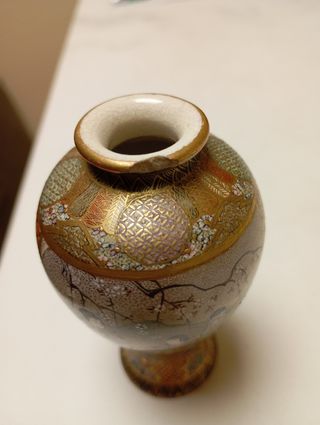 Jarrón Satsuma Samurai Meiji raro.