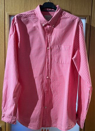 Camisa Sfera Men cuadros blanco y rojo