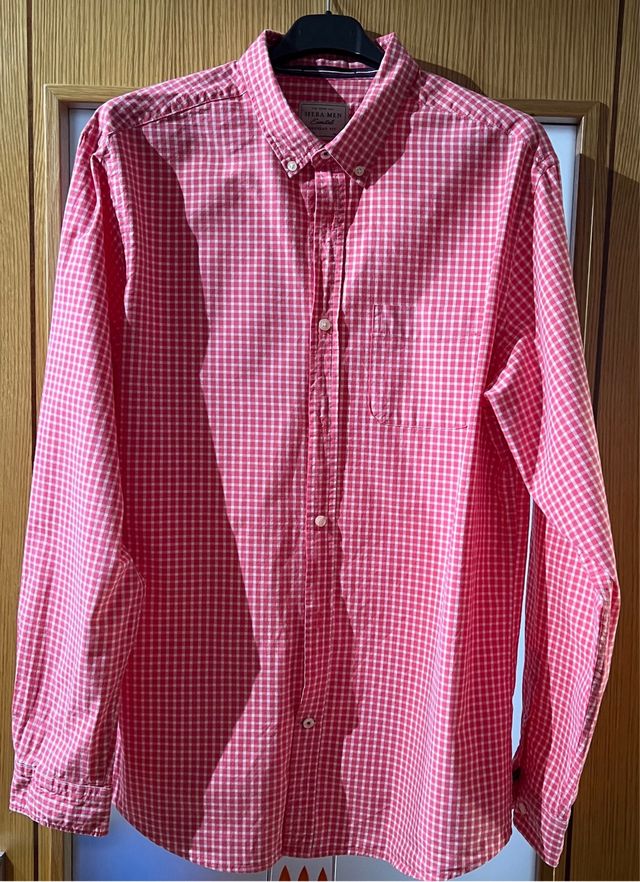 Camisa Sfera Men cuadros blanco y rojo