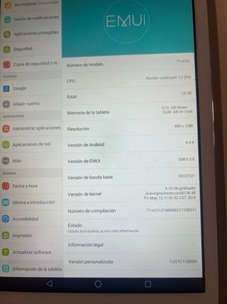 Tablet Huawei T1-A21L Plata/Blanca