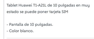 Tablet Huawei T1-A21L Plata/Blanca