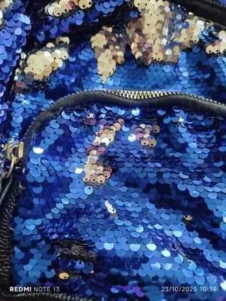 Borsetta bambina paillettes blu