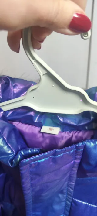 Abrigo niña  morado y azul brillante