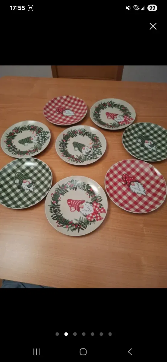 Platos Navideños Gnomos Cerámica