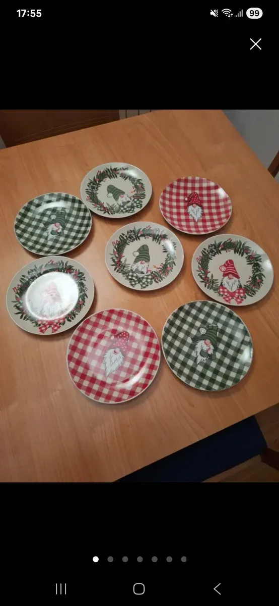 Platos Navideños Gnomos Cerámica