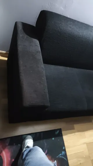 Sofá de 3 plazas negro