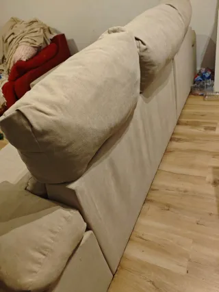 Sofa chaiselongue beige reclinable grande sillón