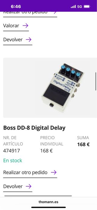 Boss DD-8 Digital Delay Pedal Guitarra