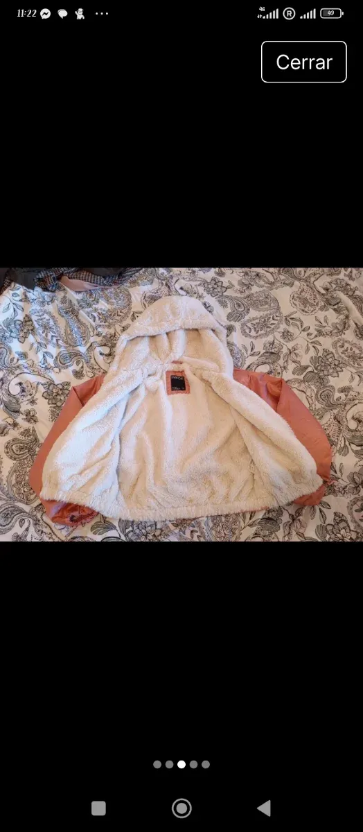 Chaqueta bomber rosa y blanca talla M