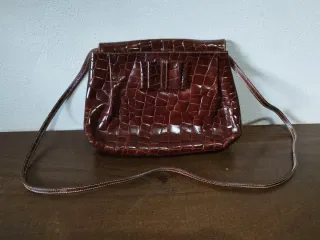 Borsa Furla vintage effetto coccodrillo marrone