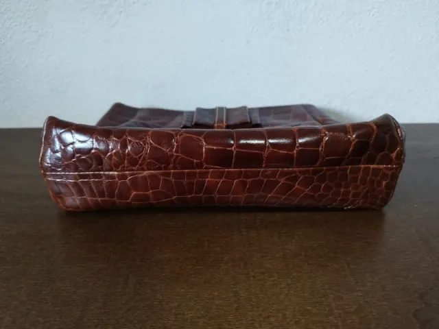 Borsa Furla vintage effetto coccodrillo marrone