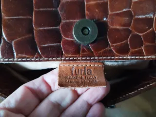 Borsa Furla vintage effetto coccodrillo marrone