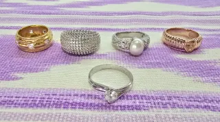 Lote 5 Anillos Bisutería Fina