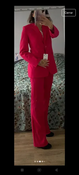 Traje Blazer/Pantalón T. S/M Rosa Fucsia. Zara