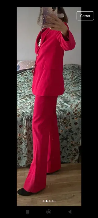 Traje Blazer/Pantalón T. S/M Rosa Fucsia. Zara