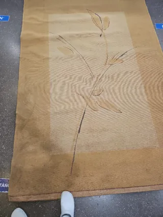 Alfombra Beige y Marrón Diseño Floral