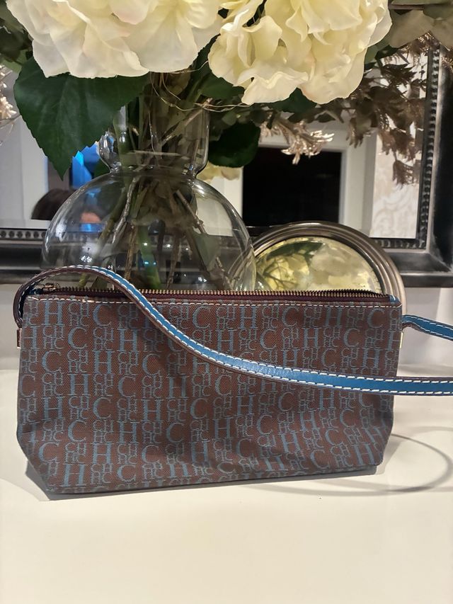 Borsa Carolina Herrera Marrone e Blu Elettrico