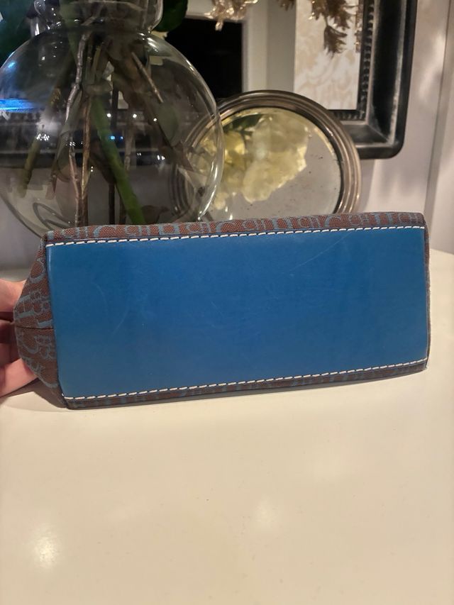 Borsa Carolina Herrera Marrone e Blu Elettrico