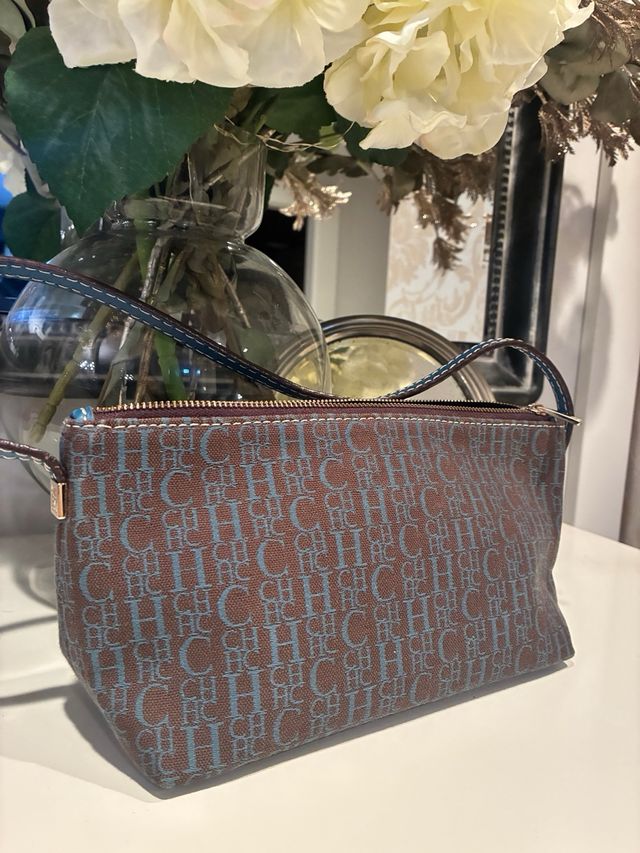 Borsa Carolina Herrera Marrone e Blu Elettrico