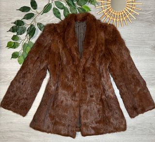 Abrigo Piel Marrón Vintage Brown Genuine