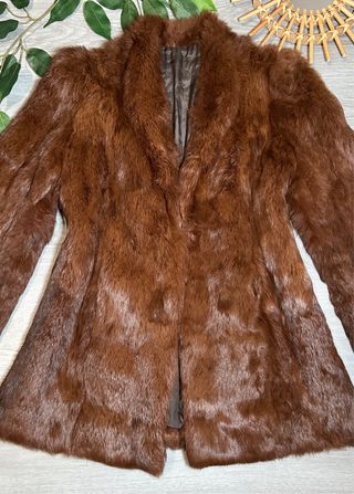 Abrigo Piel Marrón Vintage Brown Genuine