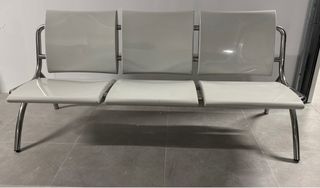 Sedie a tre posti per reception in metallo e plastica