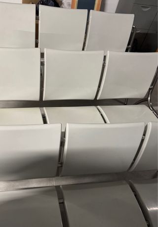 Sedie a tre posti per reception in metallo e plastica