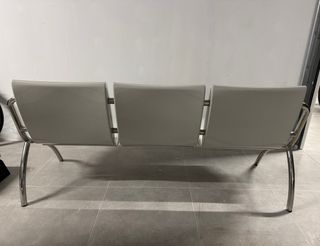 Sedie a tre posti per reception in metallo e plastica