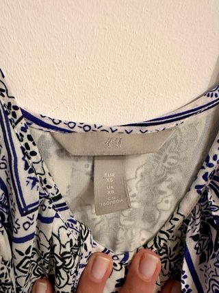 Vestido H&M floral azul y blanco Talla XS