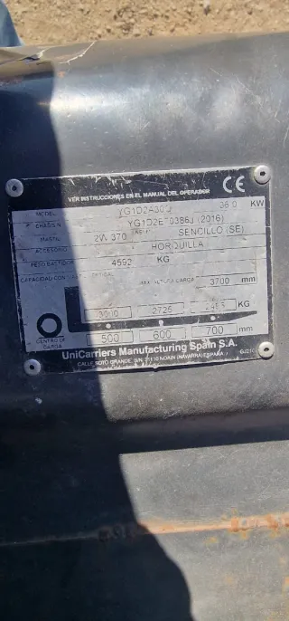 Carretilla Nissan 1.8T Diésel (2016) Triplex