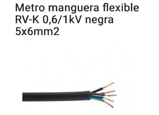 Manguera flexible RV-K 0,6/1kV negra 5x6mm2