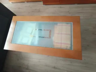 Mesa de comedor cristal y madera