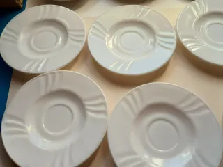 Lote 9 platillos café/postre porcelana