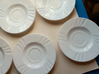 Lote 9 platillos café/postre porcelana