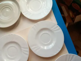 Lote 9 platillos café/postre porcelana