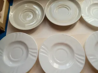 Lote 9 platillos café/postre porcelana