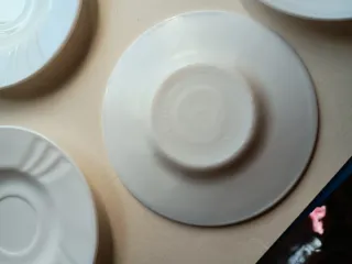 Lote 9 platillos café/postre porcelana