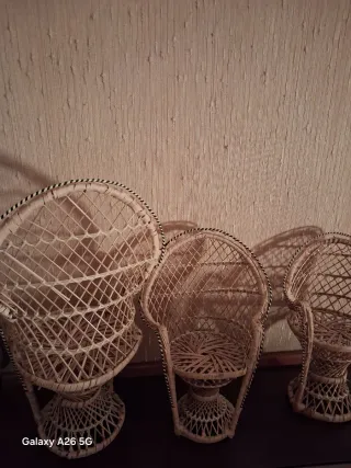 Set 3 Poltroncine Vimini