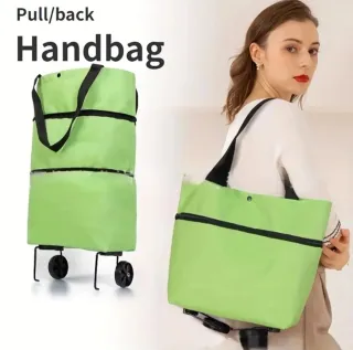 Carrito de la compra plegable verde